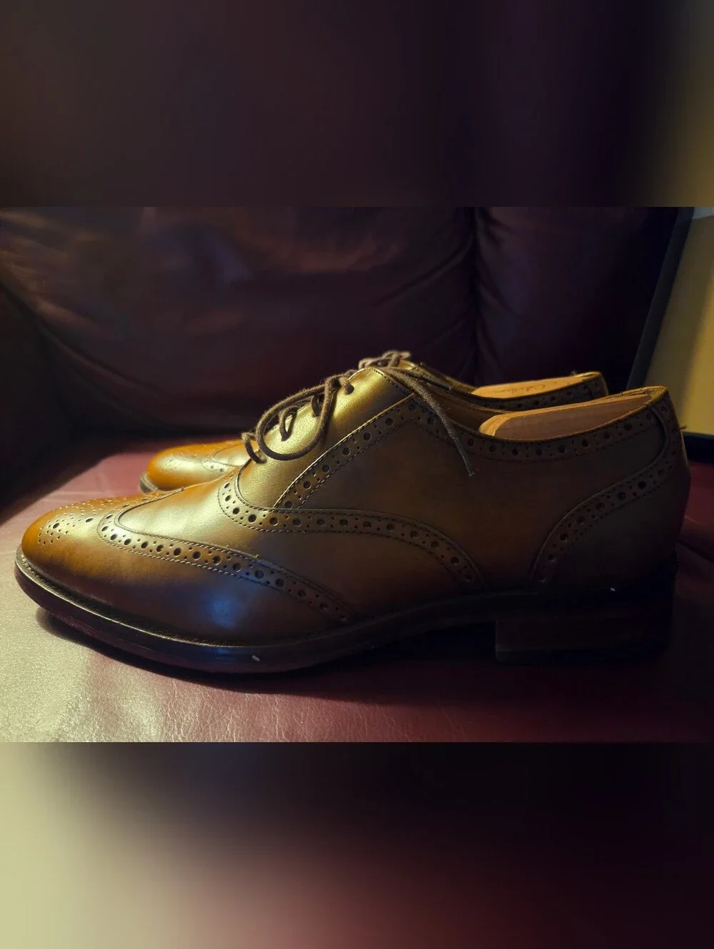 Cole Haan Madison Bal Wing II Mens 10 Size British Tan Color Lightly Used Shoes